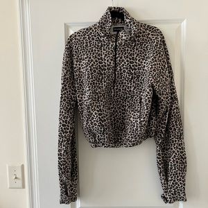 Pretty Little Thing Cropped Half Zip Size Large